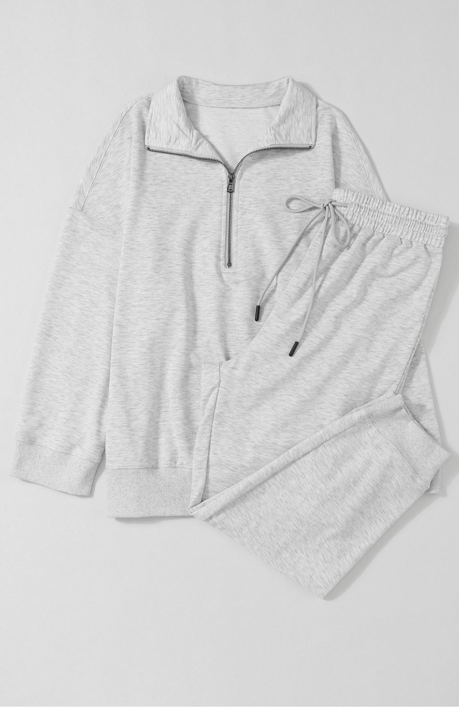 Grey Quarter zip sweat set