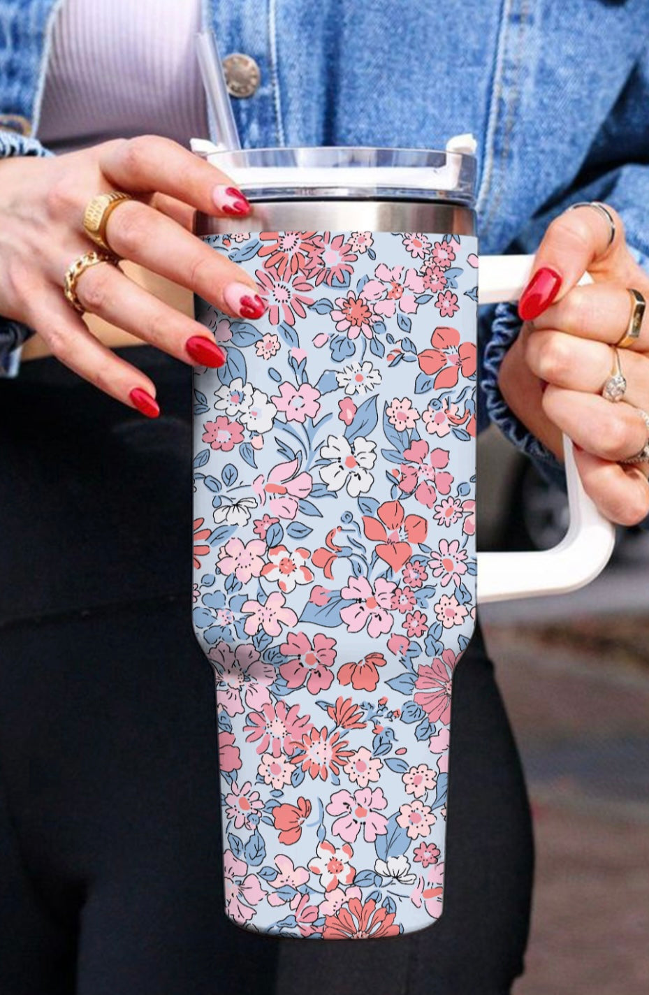 40 oz. Tumbler- multicolor floral