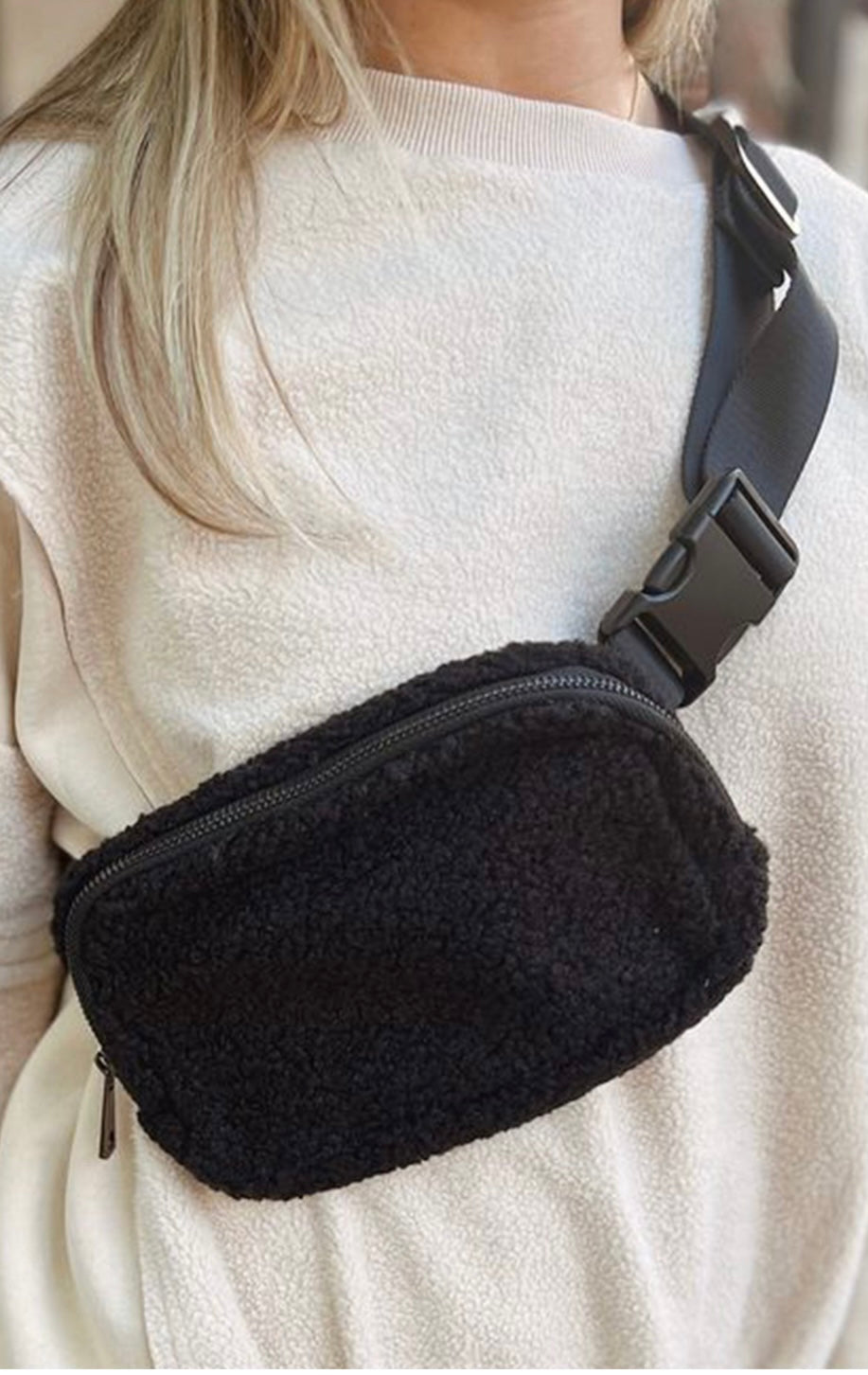 Black Sherpa Belt Bag