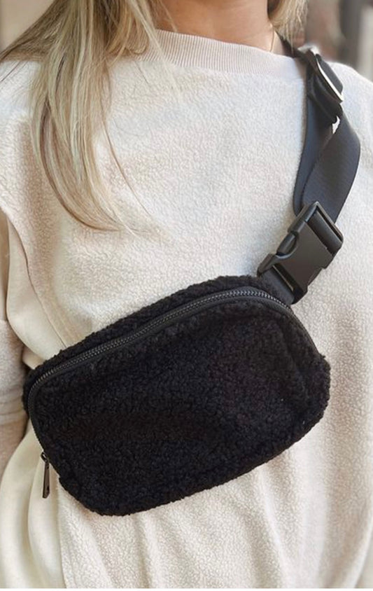 Black Sherpa Belt Bag