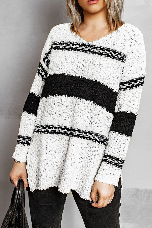 Striped Colorblock knitted sweater