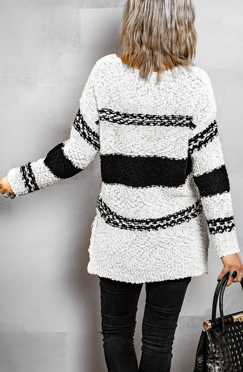 Striped Colorblock knitted sweater