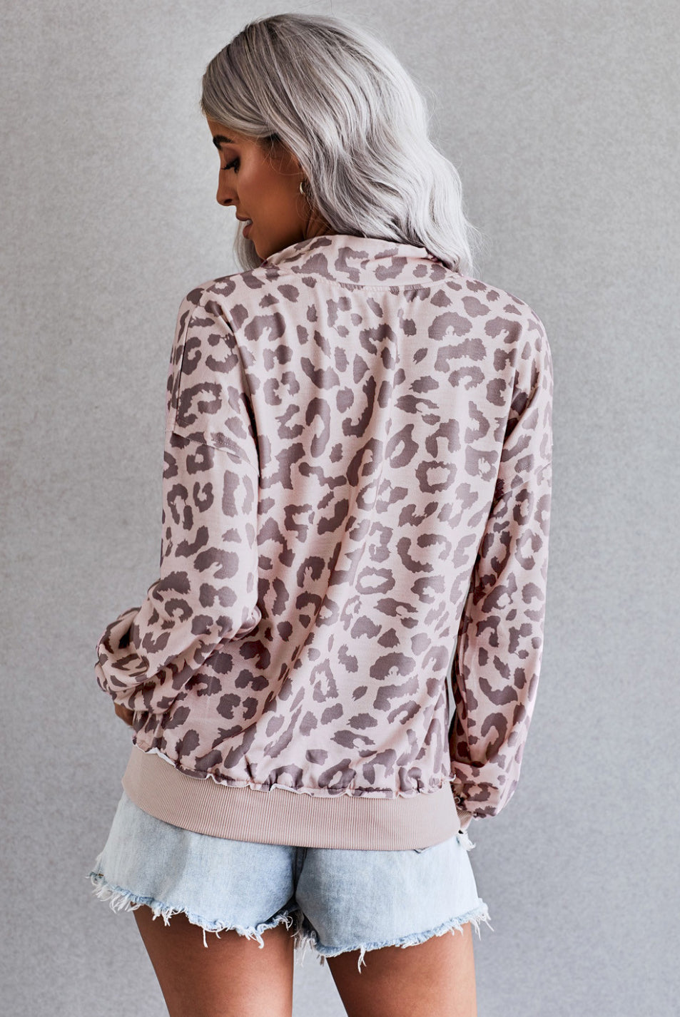 Pink Leopard Quarter Zip